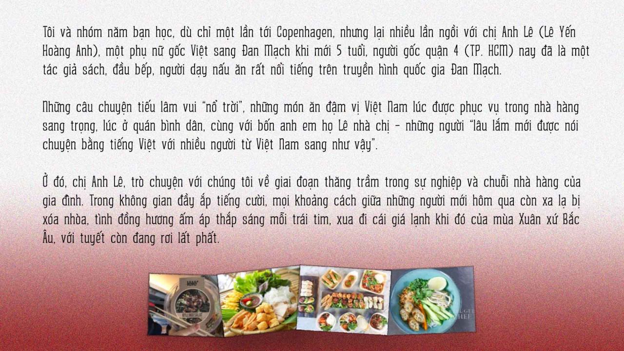 Lê Yến Hoàng Anh và ước mơ 'gây nghiện' cho người Đan Mạch bằng món bún đậu mắm tôm