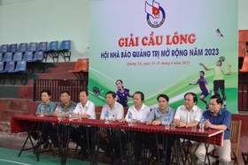 Opening of the Quang Tri Journalists Association Open Badminton Tournament 2023