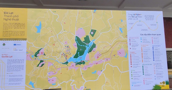 ダラットの芸術と文化の目的地に関する情報を提供する興味深い地図