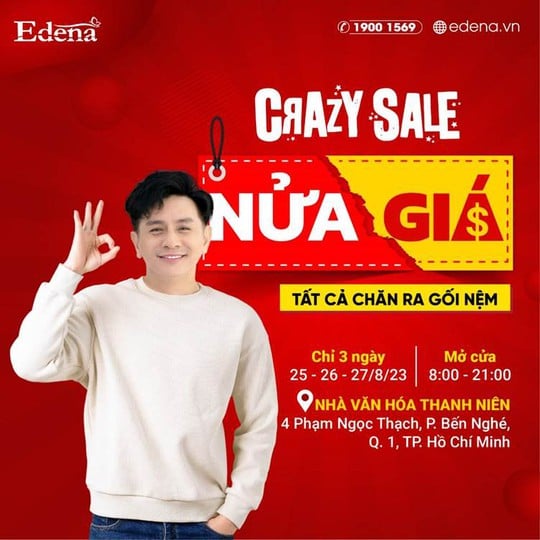 Edena Crazy sale 49%, chăn ra gối nệm chỉ từ 90K. - Ảnh 1.