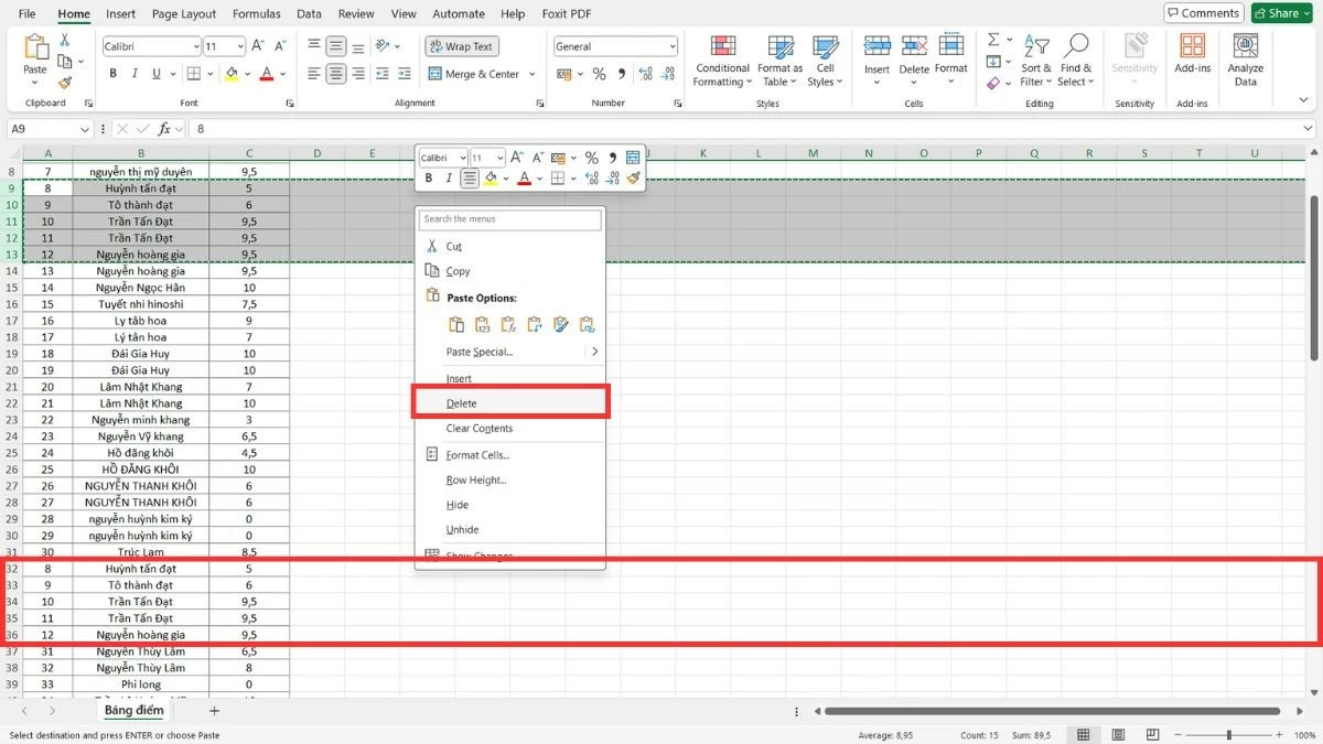 Cách di chuyển cột trong Excel nhanh chóng và tiện lợi