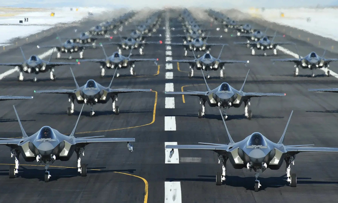 Escadron de F-35A stationné à la base aérienne de Hill en 2020. Photo : US Air Force