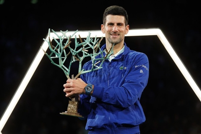 Djokovic won his sixth title at the 2021 Paris Masters. Photo: AP