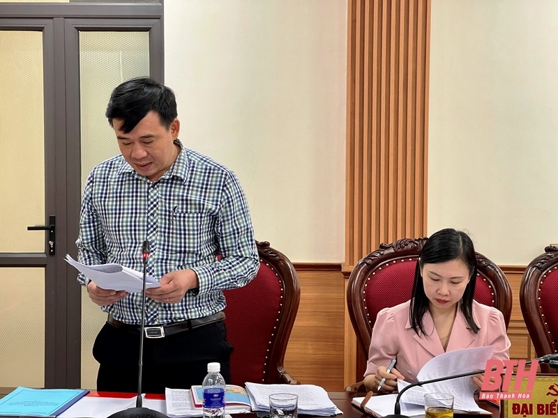 Approving the draft Report on the inspection of the leadership and direction of the implementation of Resolution No. 25-NQ/TW of the Party Central Committee (11th tenure) for the Standing Committee of Trieu Son District Party Committee