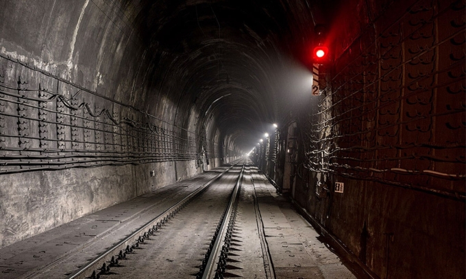 Tunnel Severomuysky du chemin de fer Baïkal-Amour en Bouriatie, Sibérie, Russie. Photo : Moscow Times