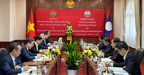 Vietnam Farmers' Union Central Committee - Lao Front for National Construction Central Committee held talks and signed a memorandum of understanding