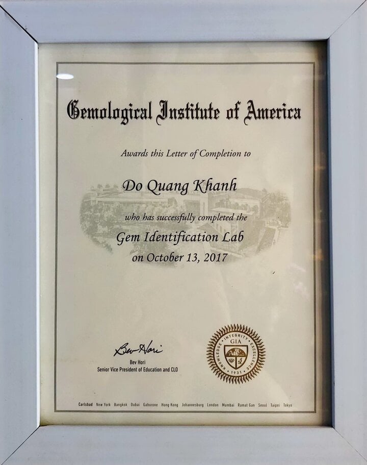 ใบรับรองจากศูนย์ประเมินอัญมณีชั้นนำระดับโลก - Gemological Institute of America GIA