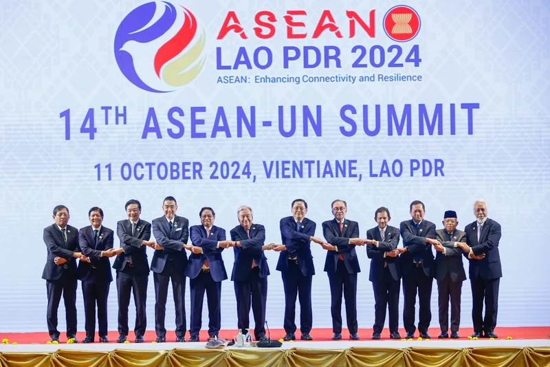 Thủ tướng Phạm Minh Chính và các nhà Lãnh đạo tại Hội nghị Cấp cao ASEAN-Liên hợp quốc lần thứ 14. (Ảnh: Nhật Bắc/VGP)