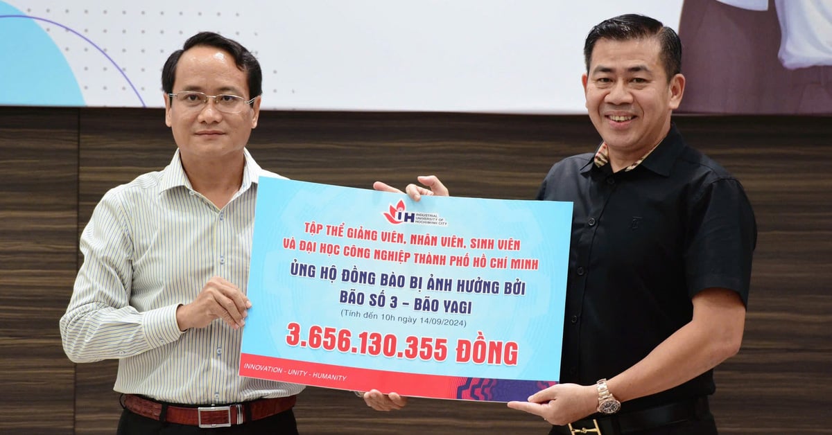 La Universidad de Industria de Ciudad Ho Chi Minh donó más de 3.600 millones de VND para ayudar a las personas afectadas por tormentas e inundaciones.