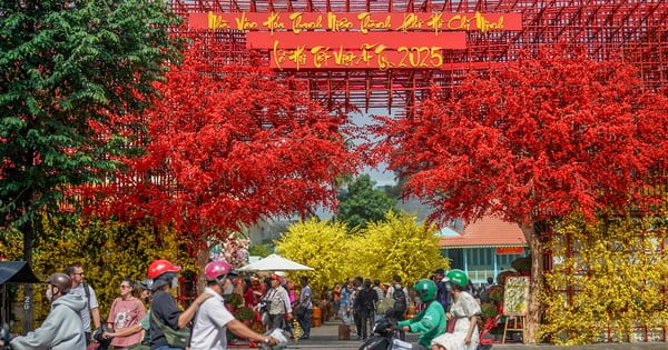 Die Straßen von Ho-Chi-Minh-Stadt sind voller Frühlingsfarben