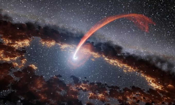 ブラックホールが星を飲み込むシミュレーション。写真：NASA/JPL-Caltech
