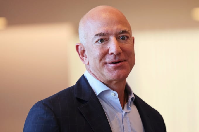 Jeff Bezos at an event in the UK in 2021. Photo: Reuters