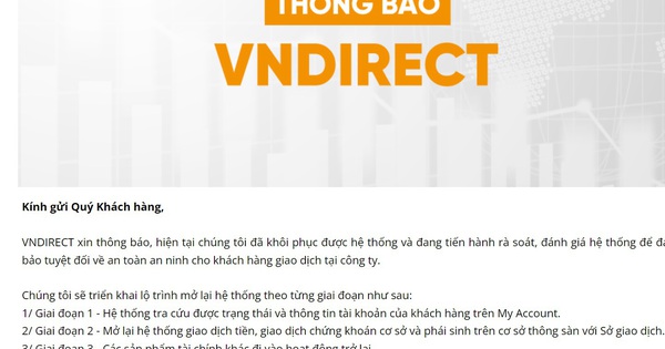 ¿Después de verificar la cuenta, los clientes de VNDirect pronto podrán realizar transacciones con normalidad?