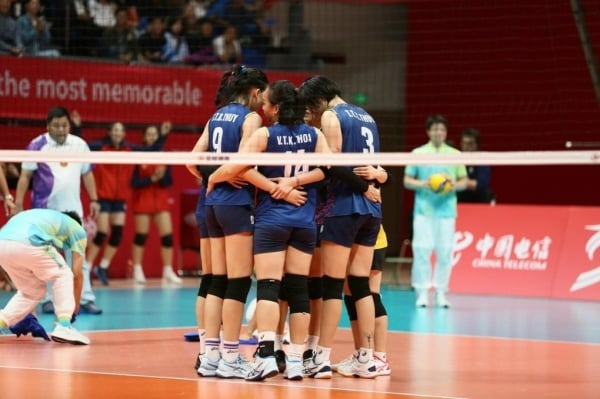 L'équipe féminine de volley-ball du Vietnam en compétition pour la médaille de bronze à l'ASIAD 19