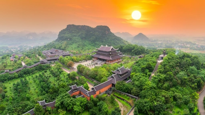 Bai Dinh Pagoda seen from above.