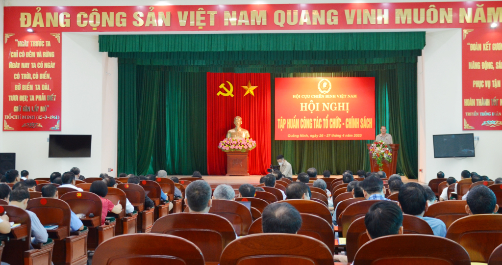 Officials of the Quang Ninh Veterans Association participated in a training course on organization and policy work organized by the Central Committee of the Vietnam Veterans Association in 2023.