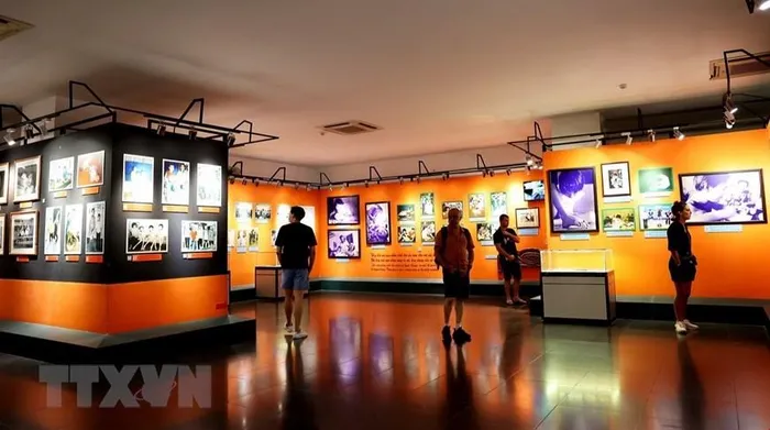Exhibition space on evidence of crimes and consequences of Agent Orange in Vietnam. (Photo: Hong Dat/VNA)