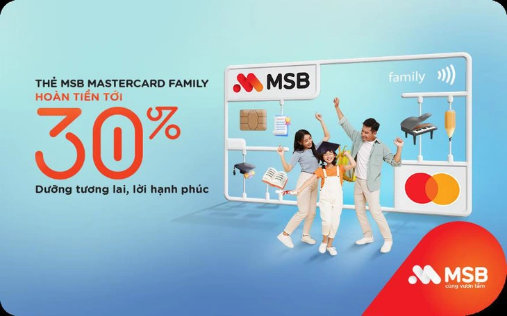 가족 비용으로 MSB Mastercard Family 신용카드를 선택하세요