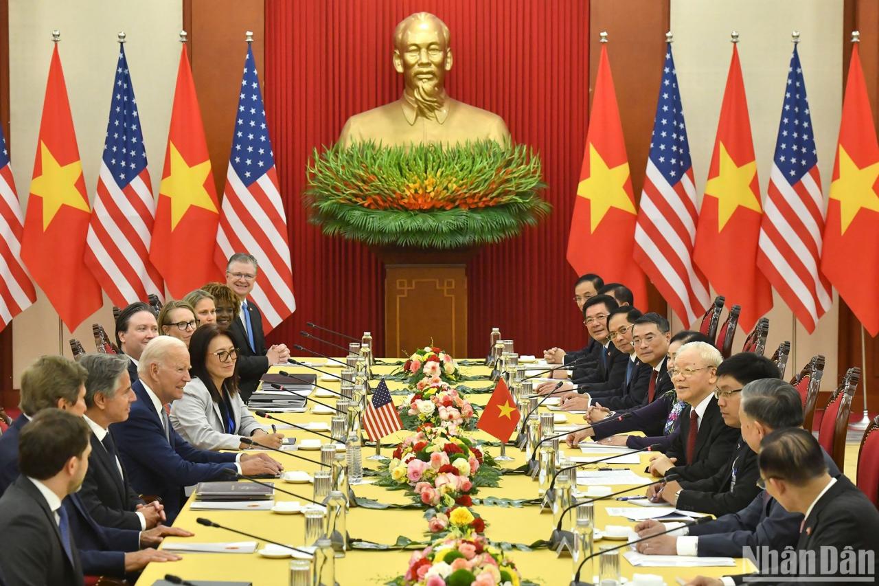 [Photo] General Secretary Nguyen Phu Trong holds talks with US President Joe Biden photo 1