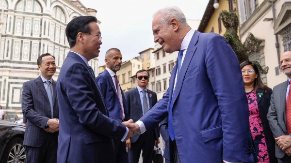 El presidente Vo Van Thuong y su esposa visitan la región de Toscana, Italia