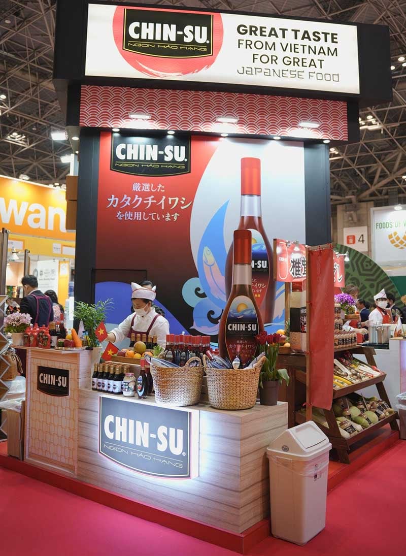 Chin-su Anchovy Fish Sauce booth at Foodex Japan 2023. Photo: Masan Consumer