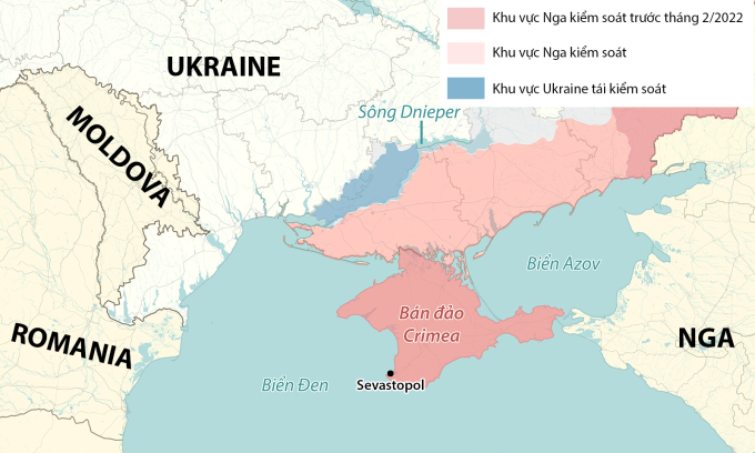 Lage der Stadt Sewastopol auf der Halbinsel Krim. Grafik: RYV