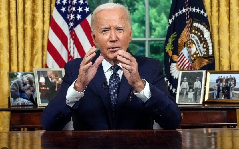 President Joe Biden speaks in the Oval Office. Photo: ABC NEWS