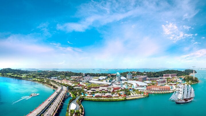 Sentosa Island, an attractive tourist destination in Singapore.