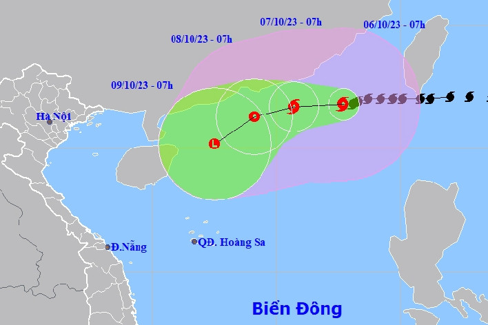 Bão Koinu vần vũ ngoài Biển Đông, miền Bắc từ chiều tối nay mưa giông