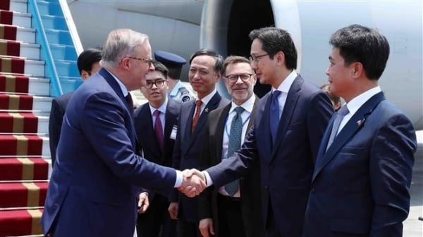 Australian Prime Minister Anthony Albanese arrives in Hanoi, beginning official visit to Vietnam