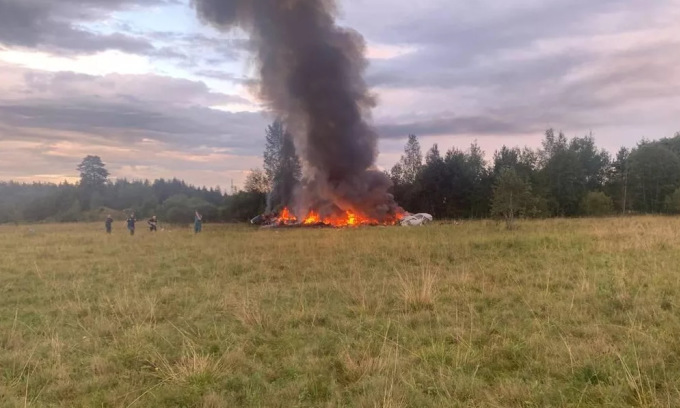 El lugar del accidente aéreo en la provincia de Tver el 23 de agosto. Foto: RIA Novosti