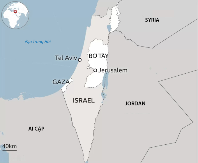 Location of Jerusalem. Graphics: BBC