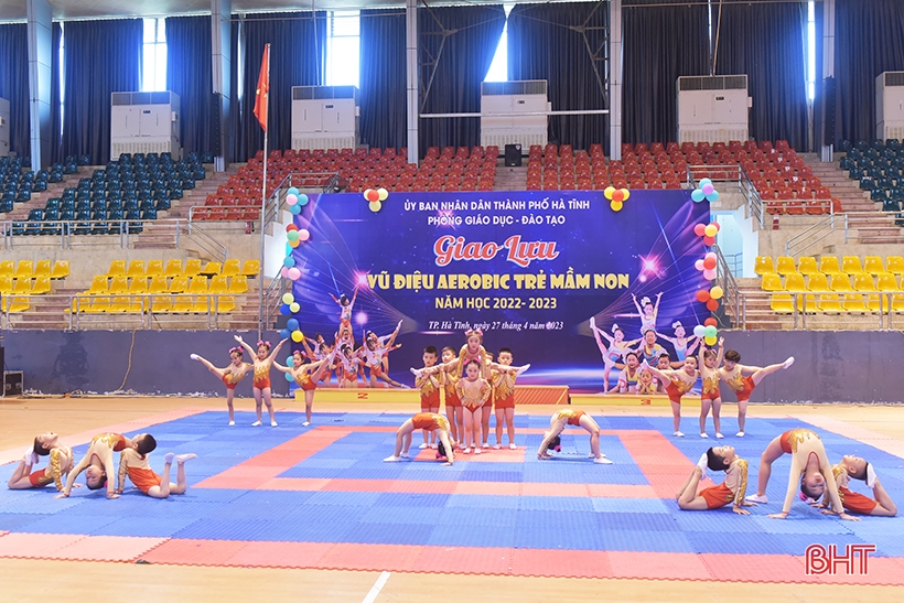 Ha Tinh preschool children are adorable in aerobic dance