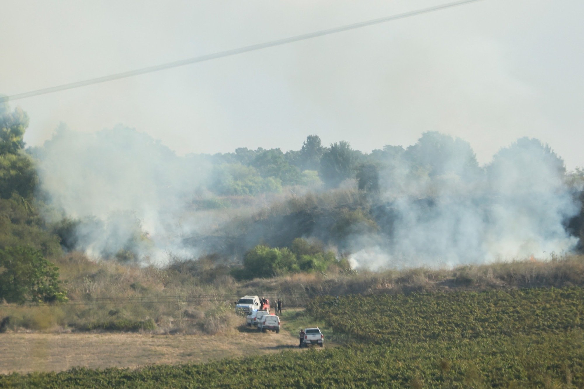 Smoke billows in central Israel after a missile attack from Yemen