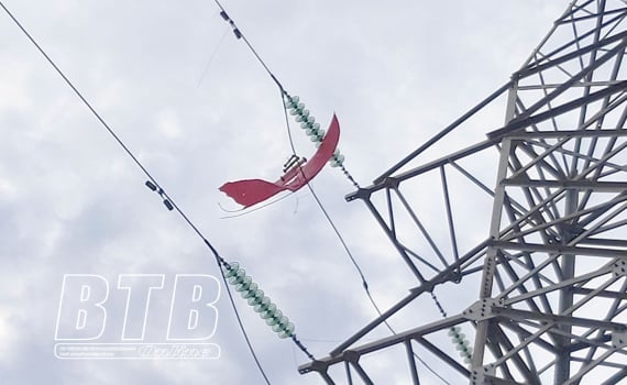 Continuous power grid failures due to kite flying