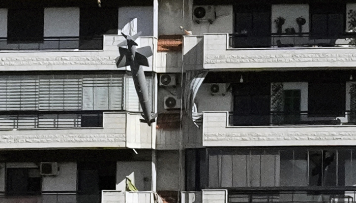 Close-up of Israeli smart bomb launched at Lebanon capital building