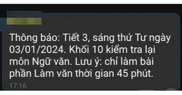 365 học sinh kiểm tra lại môn văn vì đề thi sai quy định