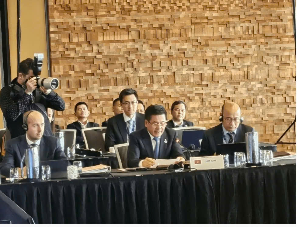 El ministro Nguyen Hong Dien habla en la Reunión Ministerial del Consejo del CPTPP