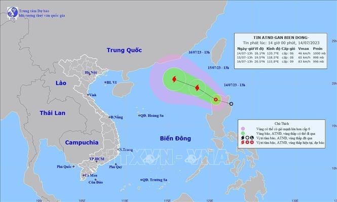 Une dépression tropicale entrera dans la mer de l'Est