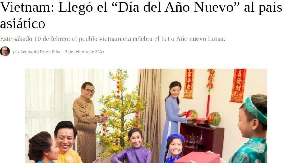 Tet vietnamita en periódico uruguayo