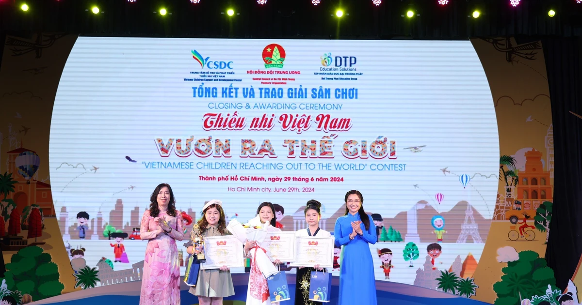 La escuela primaria Nguyen Thuong Hien (ciudad de Hai Phong) ganó el primer premio en el concurso "Niños vietnamitas: llegando al mundo" en 2024