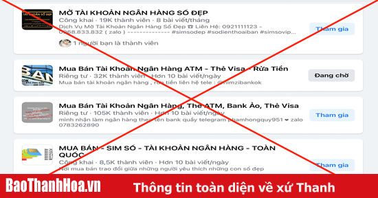 Cảnh báo việc thu mua, thuê mượn thông tin cá nhân, giấy tờ tùy thân hoặc tài khoản ngân hàng