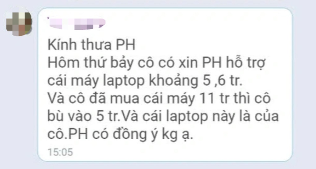 Giáo viên xin phụ huynh ủng hộ tiền mua máy tính cá nhân gây bức xúc - 1