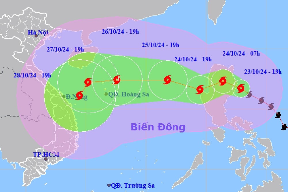 Bão Trà Mi sắp vào Biển Đông, di chuyển 'hỗn loạn'