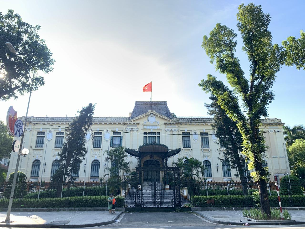 The Tonkin Palace was formerly the head office of the French administration in Tonkin, under the supervision of the Governor-General of Indochina. It was also one of the first places the Vietnamese army took over in the capital 69 years ago. The building has been through the resistance wars against the French and the Americans to save the country. It is now the Government Guest House located at 12 Ngo Quyen. Photo: Nhat Minh