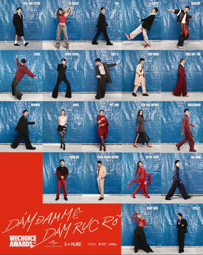 Album “WeChoice Awards - 2023” với  chủ đề “Dám đam mê, dám rực rỡ”. (Ảnh do nhà sản xuất cung cấp)
