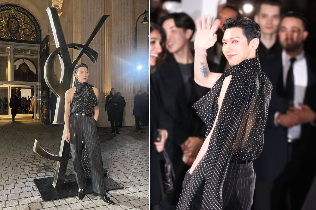Ten (NCT) a assisté au défilé de Saint Laurent à la Fashion Week de Paris. Photo : Instagram