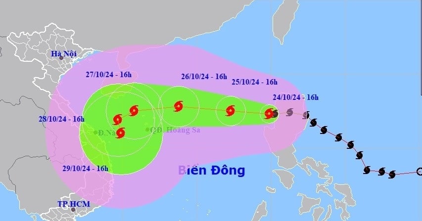 Bão Trà Mi vào Biển Đông trở thành bão số 6, sẽ tăng cấp