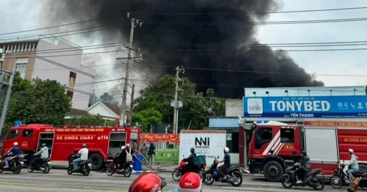 นักดับเพลิงเกือบ 60 นาย ดับไฟที่โรงงานผลิตพัดลมในจังหวัดบิ่ญเซือง