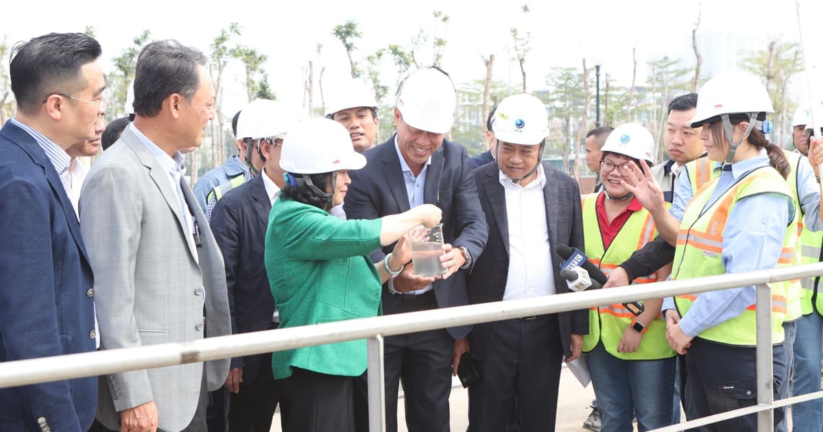 El secretario del Partido Comunista de Hanoi inspecciona el progreso del proyecto de tratamiento de aguas residuales de Yen Xa